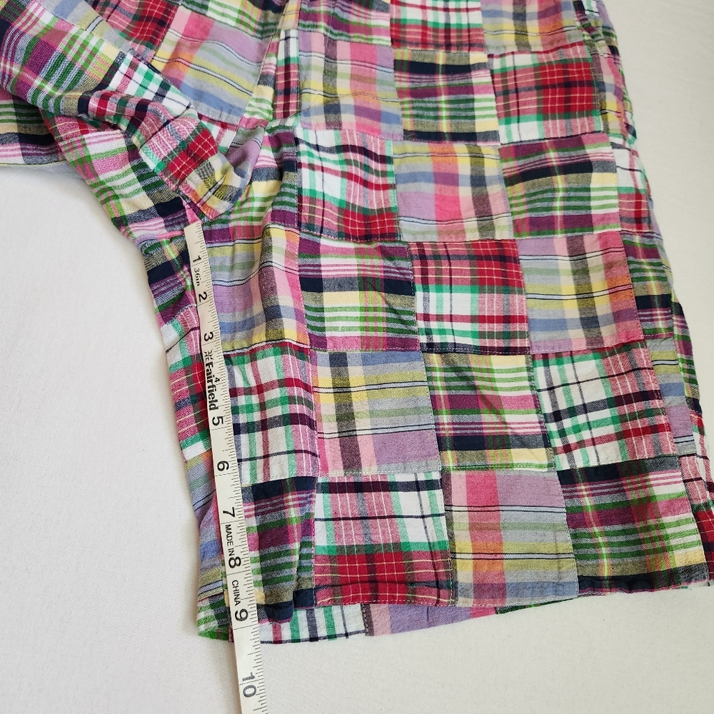 Bw Bowen & Wright Madras Plaid Patchwork Shorts R… - image 7